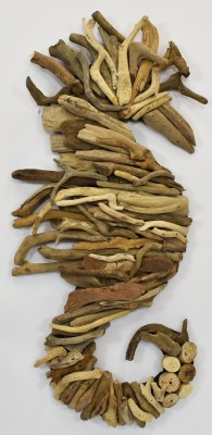 31" Driftwood Seahorse Coastal Wall Art Plaque