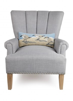 8' x 20" Sandpipers Decorative Hooked Pillow