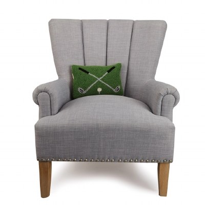 8" x 12" Golf Clubs Decorative Hooked Pillow