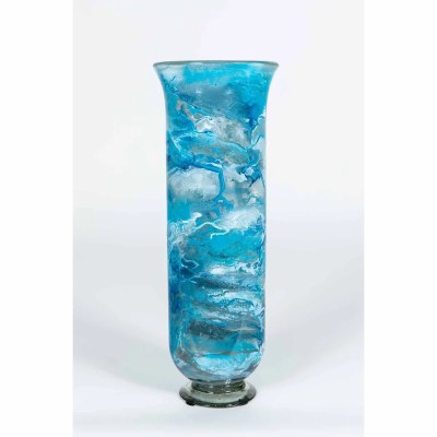 19" Majestic Blue Glass Vase