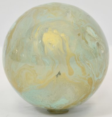 4" Aqua and Gold Vallarta Glass Orb