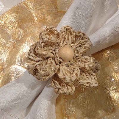 Raffia Flower Napkin Ring