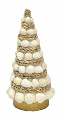 5.5" White and Beige Abaca Tree