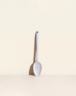 14" White Perforated Spoon