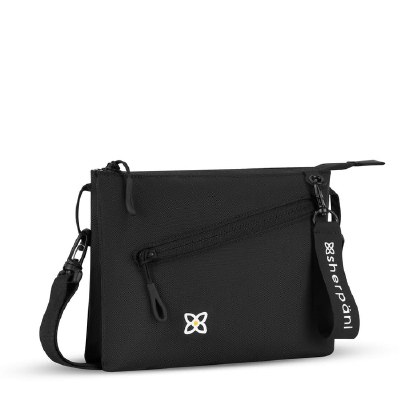 7" x 9" Black Anti-Theft Zoom Crossbody Bag