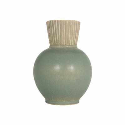 14" Green Ceramic Vase