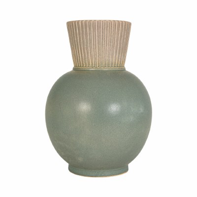 18" Green Ceramic Vase