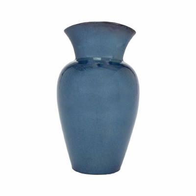 14" Dark Blue Ceramic Vase