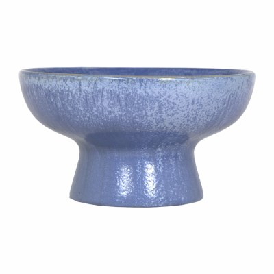 12" Round Ceramic Blue Footed Bowl