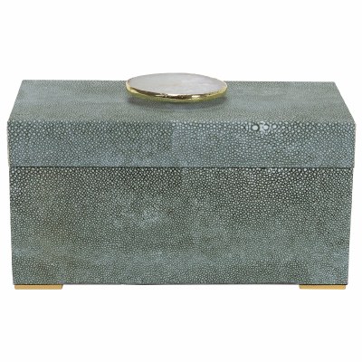 12" x 6" Green Faux Leather Box