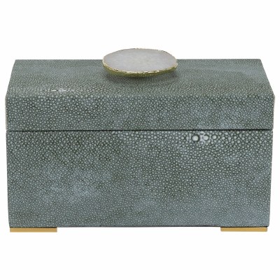9" x 5" Green Faux Leather Box