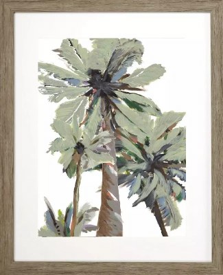 33" x 27" Palm Trees on the Right Framed Tropical Print Under Glass
