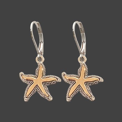 Silver and Gold Toned Starfish Earrings