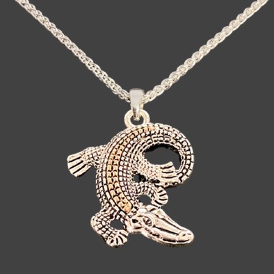 Silver and Gold Toned Alligator Necklace