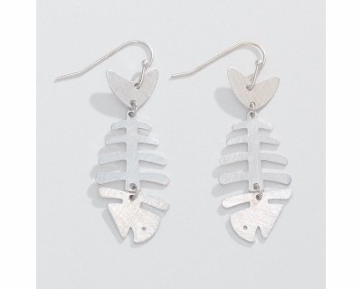 Silver Toned Bonefish Earrings