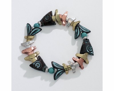 Three Toned Patina Bonefish Bracelet