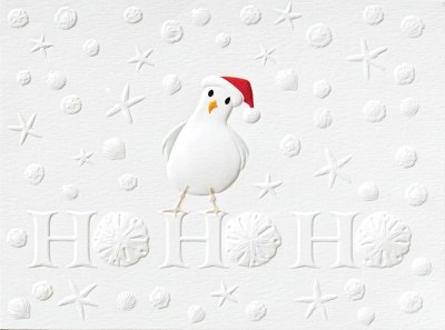 Box of 10 "HO HO HO" Seagull Christmas Cards
