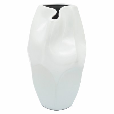 14" White Ceramic Vase