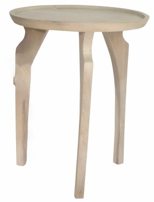 22" Natural Wood Three Leg Round End Table