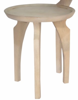 18"  Natural Wood Three Leg Round End Table