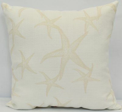19" Sq Taupe Starfish Decorative Pillow