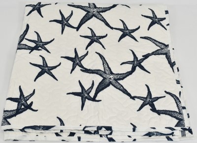 47" Sq Navy Starfish Throw Blanket