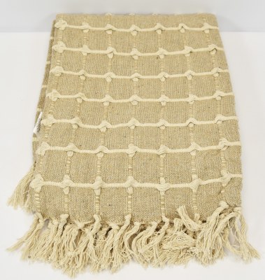50" x 60" Taupe and Cream Stripe Throw Blanket