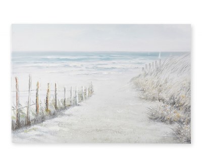 20" x 30" Beach Fence Coastal Wrapped Canvas