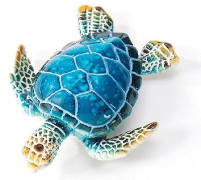 4" Blue Sea Turtle Polyresin Magnet