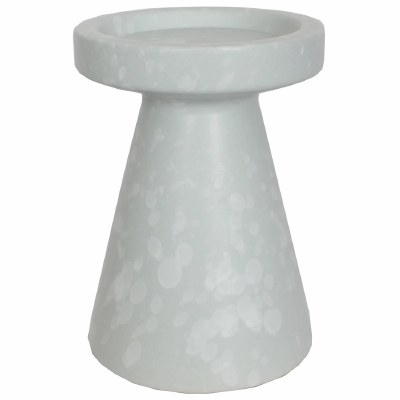 6" Two Toned White Ceramic Pillar Candleholder