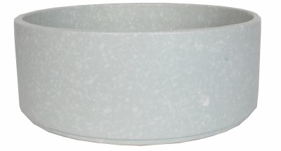 12" Round Two Toned White Creamic Bowl