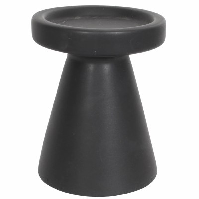 4" Black Ceramic Pillar Candleholder
