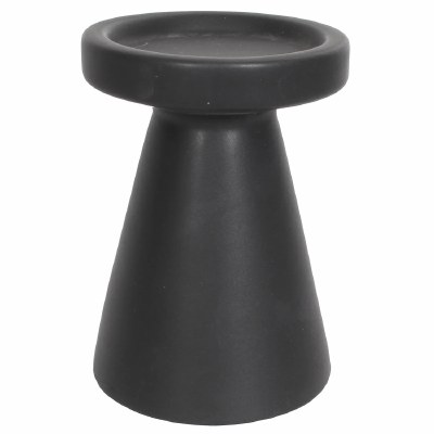6" Black Ceramic Pillar Candleholder