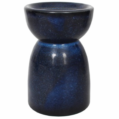4" Dark Blue Ceramic Pillar Candleholder