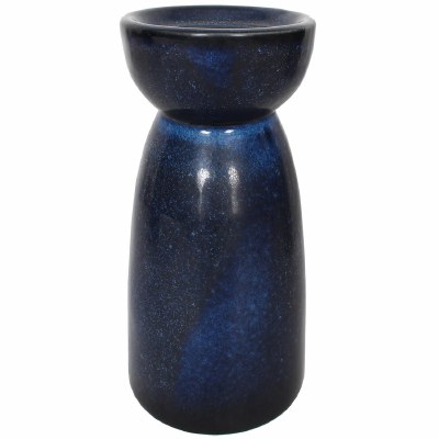 8" Dak Blue Ceramic Pillar Candleholder