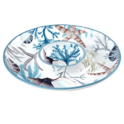 14" Round Beyond the Shore Chip & Dip Dish