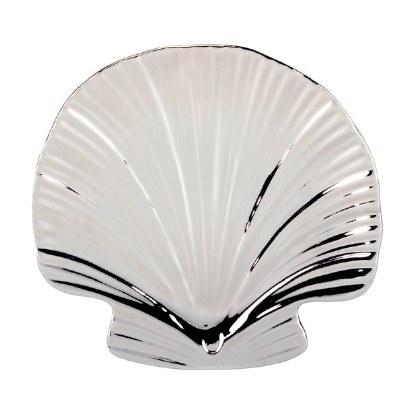 Small Silver Scallop Shell Shape Plate
