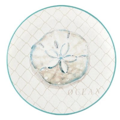 11" Round Sand Dollar Ocean View Ceramic Plate