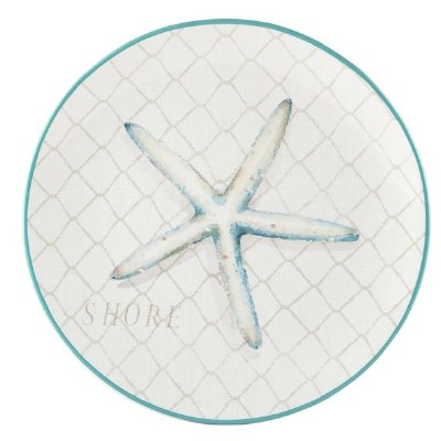 11" Round Starfish Ocean View Ceramic Plate