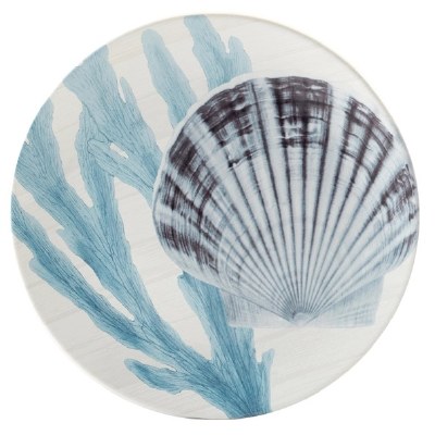 11" Round Scallop Shell Ceramic Plate