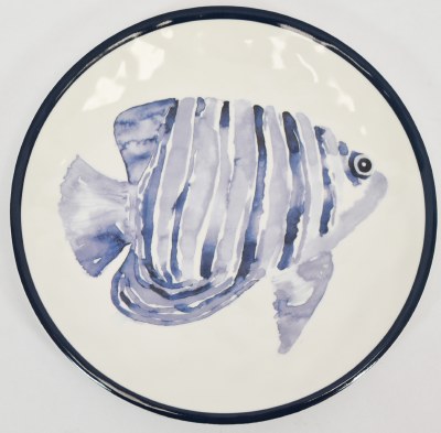 6" Round Blue Sea Life Melamine Plate