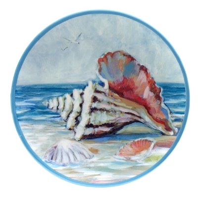 9" Round Sea Coast Melamine Plate