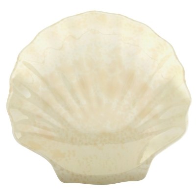 16" Beige Melamine Scallop Shell Shape Bowl
