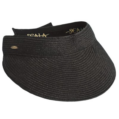 3.5" Brim Black Visor With a Velcro Back