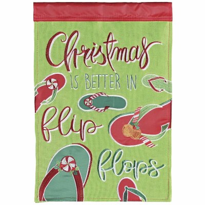 18" x 13" "Christmas is Better in Flip Flops" Flip Flops Mini Garden Flag