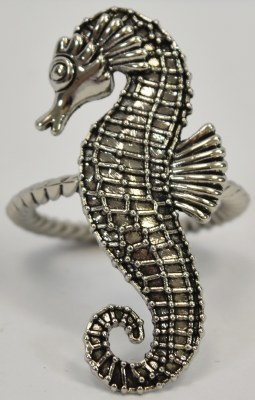 Silver Toned Seahorse Napkin Ring