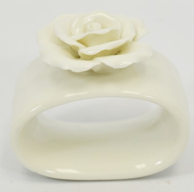 White Ceramic Flower Napkin Ring