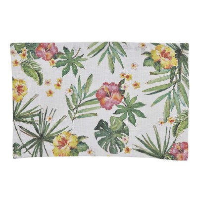 13" x 19" Hibiscus and Tropical Leaves Placemat
