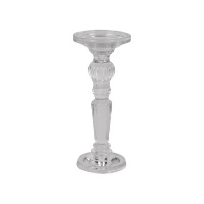 10' Clear Glass Pillar and Taper Candleholder