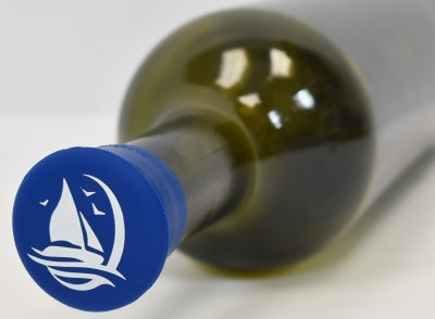 Bue and White Sailboat Silicone Bottle Cap